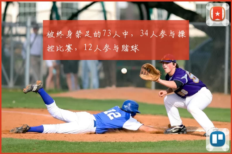 被终身禁足的73人中，34人参与操控比赛，12人参与赌球